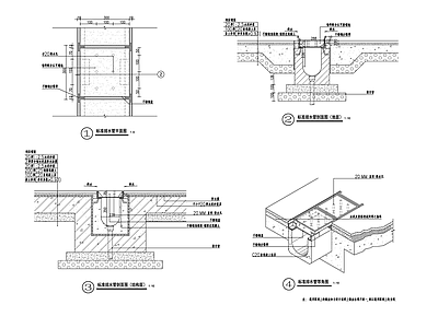 给排水节点详图 景观排水沟 排水管节点 排水沟节点 施工图