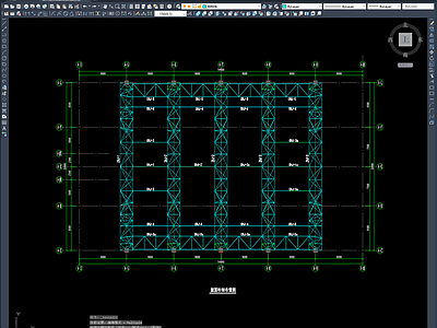钢结构 某大型桁架屋面 桁架屋面结构 施工图