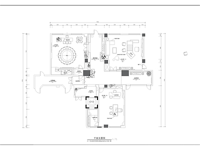 现代酒店 餐厅 食堂 酒廊 平面方案 施工图