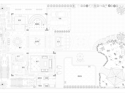 现代填充图案 拼 填充 园拼 施工图