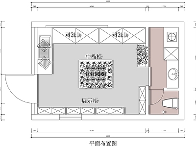 现代花店 店设计平面图 店平面图设计 店店铺设计 施工图