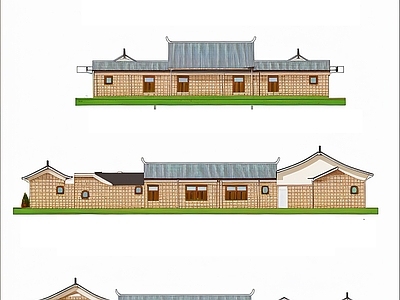 新中式四合院 新中式风格自建房 四合院 施工图