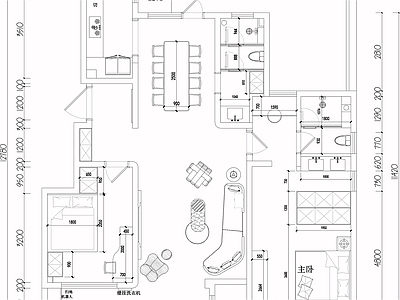 现代衣帽间 家装平面图 施工图