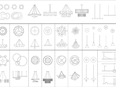 现代灯具图库 灯具 施工图