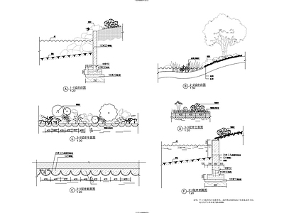 景观节点 驳岸详图 施工图