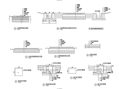 景观节点 公园步道通用图 施工图