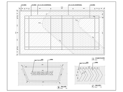 景观节点 羽毛球场 施工图