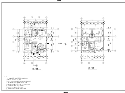 欧式别墅建筑 10x10m别墅 施工图