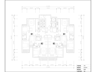 现代住宅楼建筑 保障房经典户型二 施工图