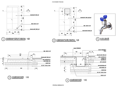 现代小区景观 拖把池 施工图