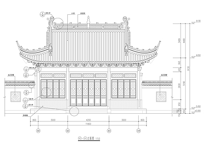 中式古建 中式古殿寺庙 寺庙 祠堂 宗教建筑 榫卯塔台大样 施工图