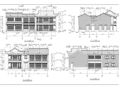 中式商业街 中式沿街商业街 餐饮零售空间 古建修复 施工图