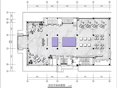 现代售楼处 1500㎡ 两层售楼会所 施工图