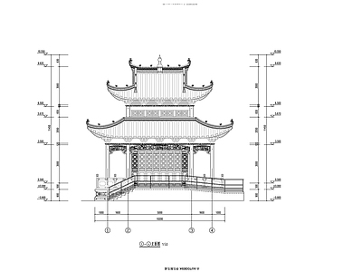 中式复古古建 古建阁楼 施工图