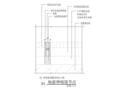 地面节点 地面伸缩缝节点 施工图