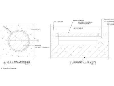其他节点详图 地面疏散指示详图 施工图