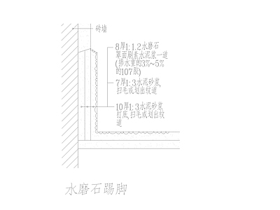 现代填充图案 水磨石踢脚 施工图