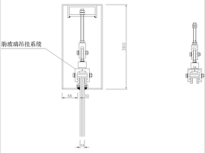 现代其他节点详图 吊挂玻璃节点 施工图