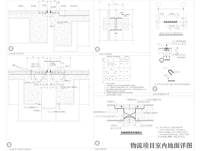 现代建筑工程节点 物流楼地面详图 施工图