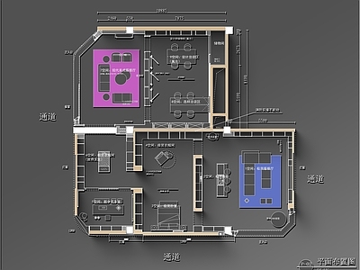 现代商场 200㎡ 全屋定制展厅 设计工作室 施工图