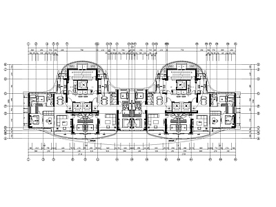 建筑平面图 200加180 豪宅大平层 施工图