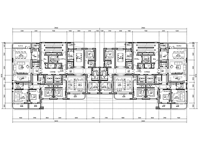 建筑平面图 豪宅大平层 205加185 施工图