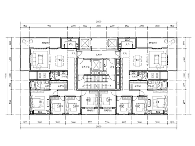 建筑平面图 205加205 豪宅大平层 施工图