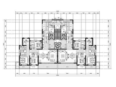 建筑平面图 230加230 豪宅 大平层 施工图