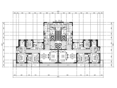 建筑平面图 260加230 豪宅 大平层 施工图