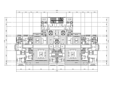 建筑平面图 300加300 豪宅 大平层 施工图