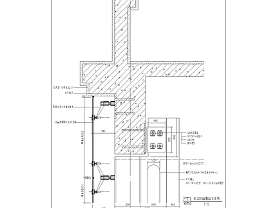 现代其他节点详图 点式玻璃幕墙节点 施工图