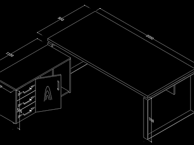 综合家具图库 办公家具 办公桌班台 三维图 施工图