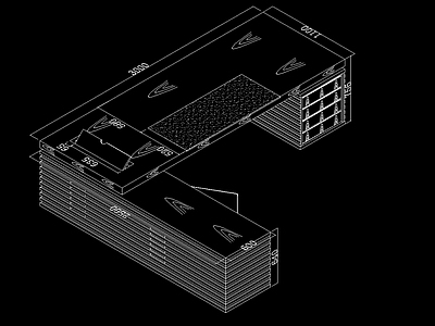 综合家具图库 办公家具 办公桌 班台 三维图 施工图