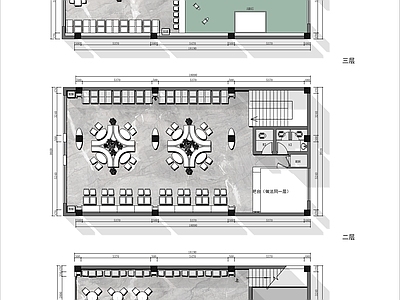 现代快餐店 三层网红餐厅 施工图