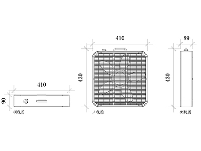 现代电器 现代风格箱式风扇 平面图 简洁设计 运行原理 安装指南 施工图