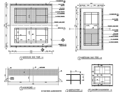 景观节点 羽毛球场 施工图