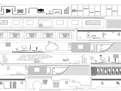 新中式古建 新中景墙图 新中式景墙模型 施工图