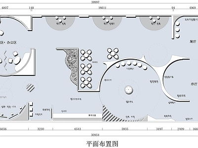 现代其他文化空间 企业文化展厅平面 文化展厅平面图 企业展厅直播厅 施工图