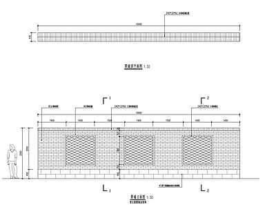 景观节点 青砖围墙 施工图