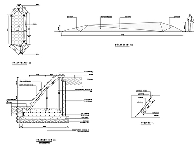 景观节点 折线池 施工图