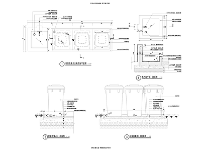 现代小区景观 拖把池 施工图