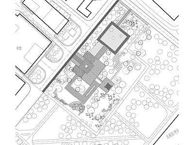 景观平面图 中医药广场景观 中式园林 施工图