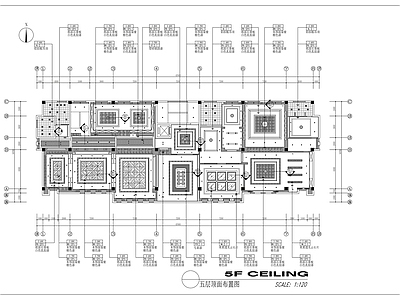 中式整体办公空间 中式办公楼设计施 施工图