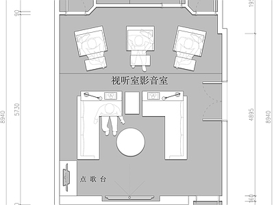 现代影音室 地下室别墅影音室 施工图