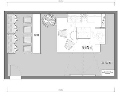 现代影音室 地下室别墅影音室 施工图