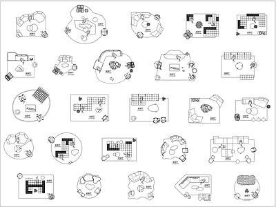 现代综合家具图库 施工图