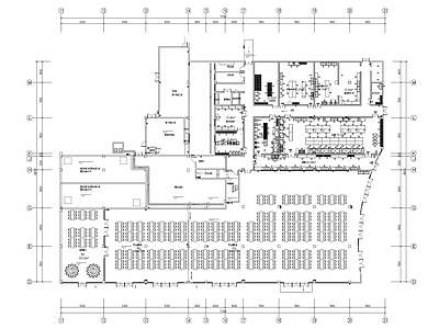 现代其他工装空间 某食堂平面图 施工图