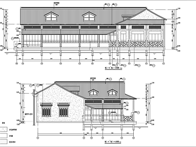 中式民宿建筑 民宿建 施工图