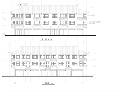 中式商业街 古建筑步行街 商业面房 施工图