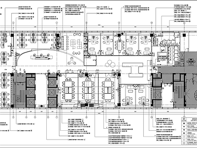 现代整体办公空间 1800㎡办公室 大型办公空间 整层办公空间 施工图